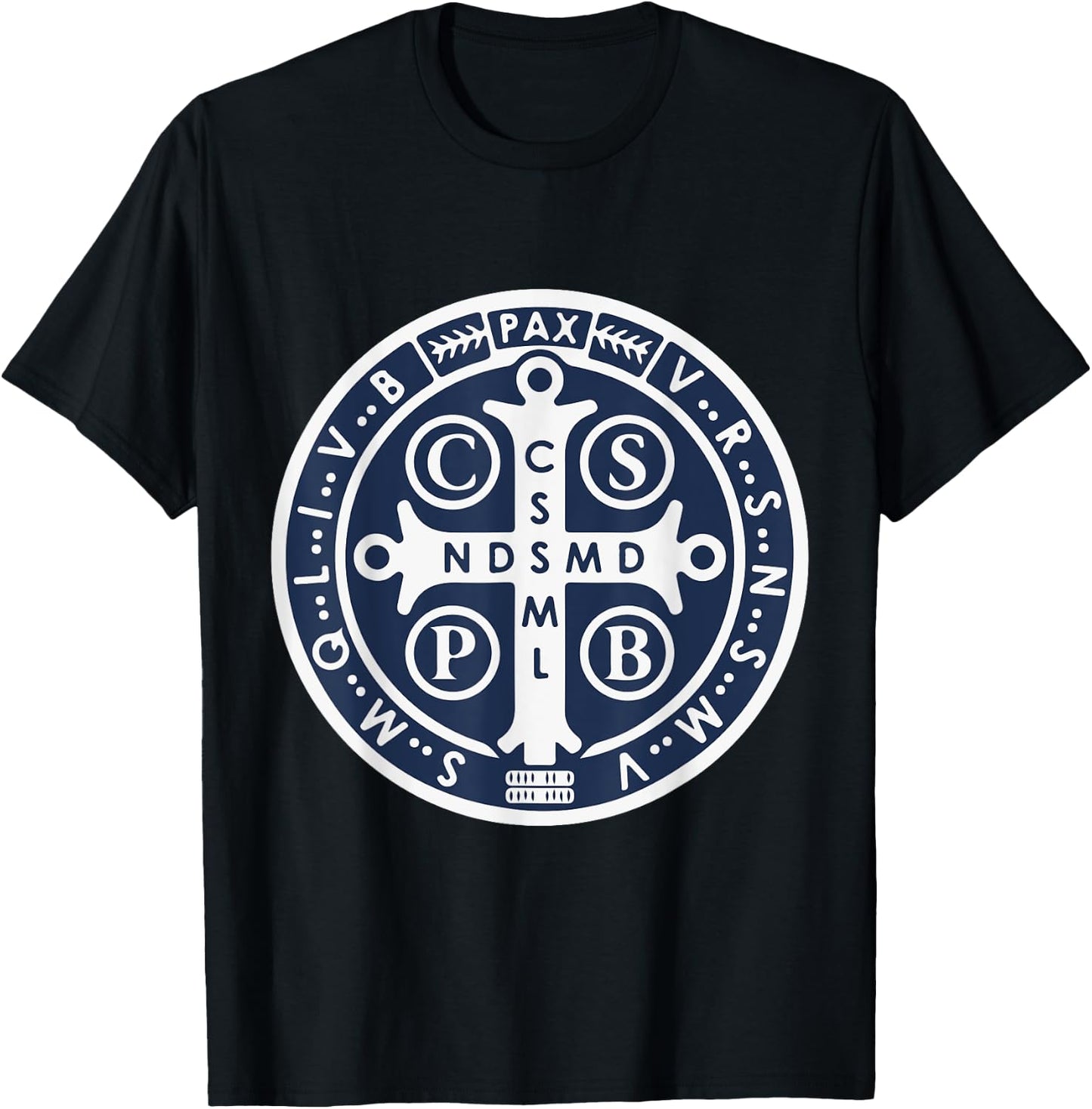Spiritual Religious Christian Catholic St Benedict T-Shirt - T-Shirt | Black