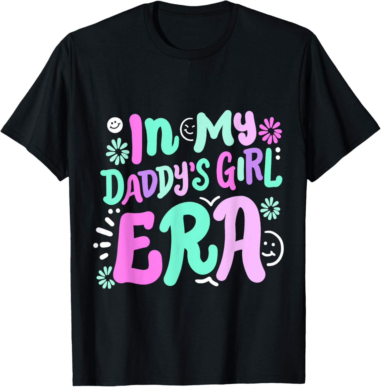 In My Daddy's Girl Era Retro Groovy Girls Kids Father's Day T-Shirt - T-Shirt | Black