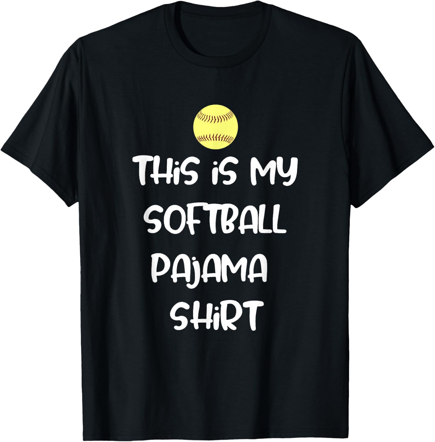 This is My Softball Pajama Shirt for Players Teen Girl T-Shirt - T-Shirt | Black
