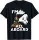 I'm 4 Trains Birthday for Toddlers - 4 Years Old T-Shirt - T-Shirt | Black