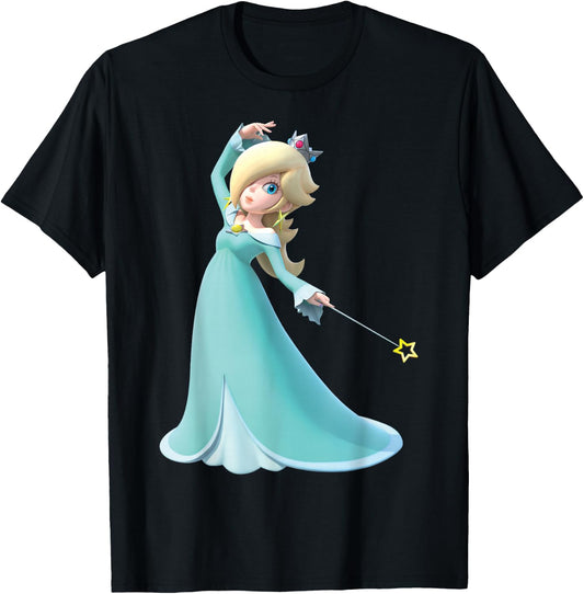 Super Mario Vintage Rosalina 3D Nintendo Poster T-Shirt - T-Shirt | Black