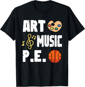 Art Music P.E PE Teacher T-Shirt - T-Shirt | Black