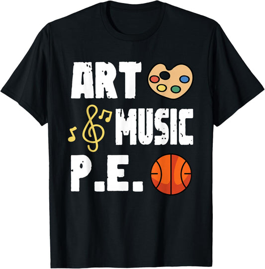 Art Music P.E PE Teacher T-Shirt - T-Shirt | Black