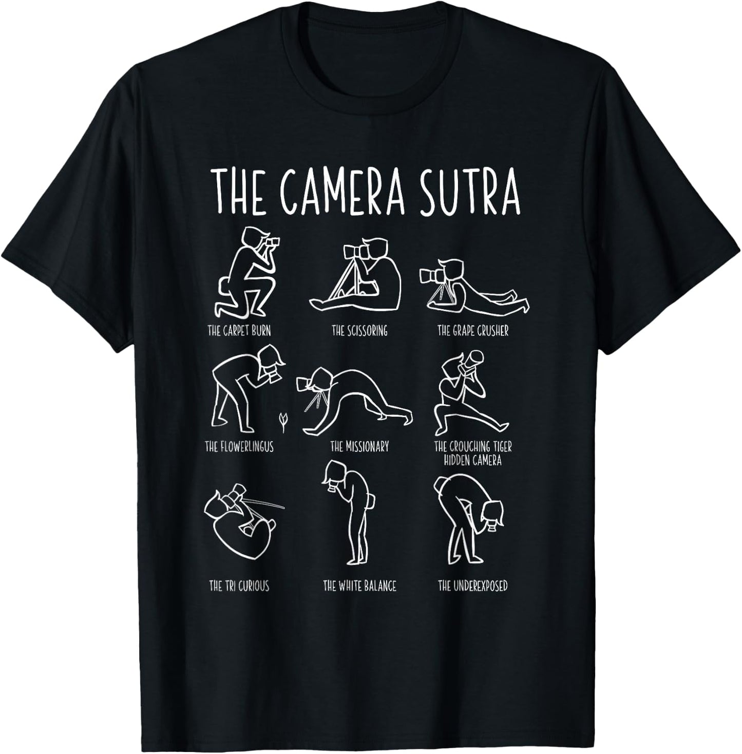 Funny Camera Sutra Photographer Photography Gift Men Women T-Shirt - T-Shirt | Black