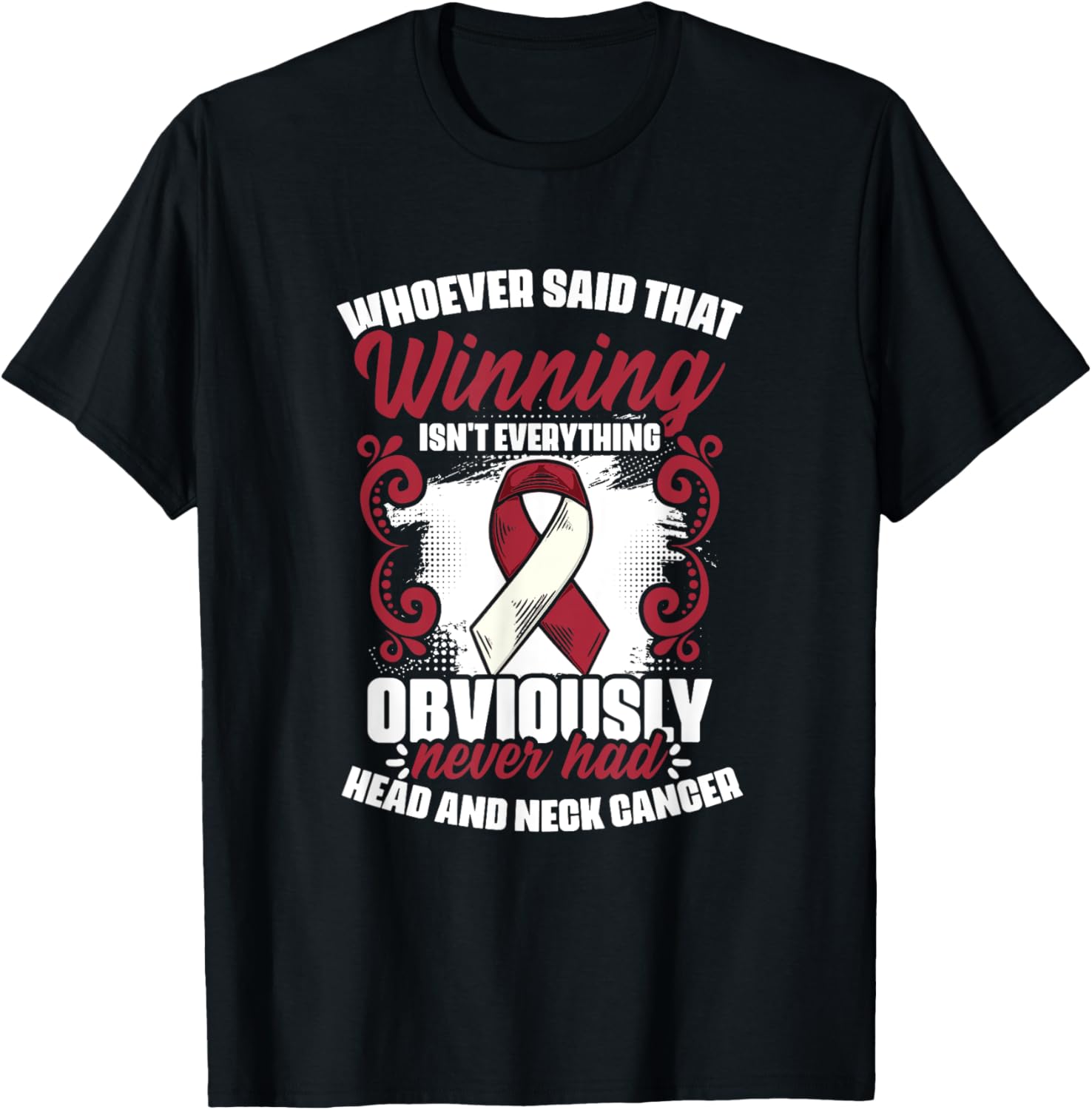 Oral Throat Cancer Warrior Head And Neck Cancer Awareness T-Shirt - T-Shirt | Black