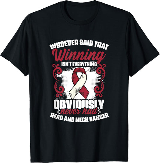 Oral Throat Cancer Warrior Head And Neck Cancer Awareness T-Shirt - T-Shirt | Black