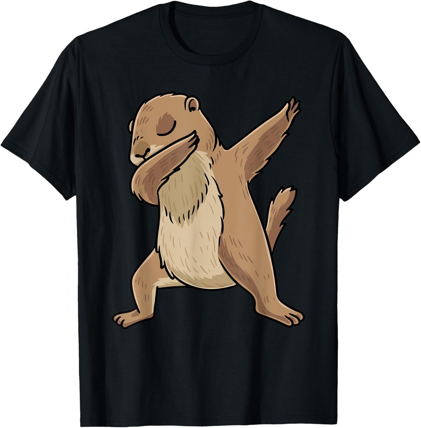 Dabbing Prairie Dog Rodent Men Women Kids T-Shirt - T-Shirt | Black