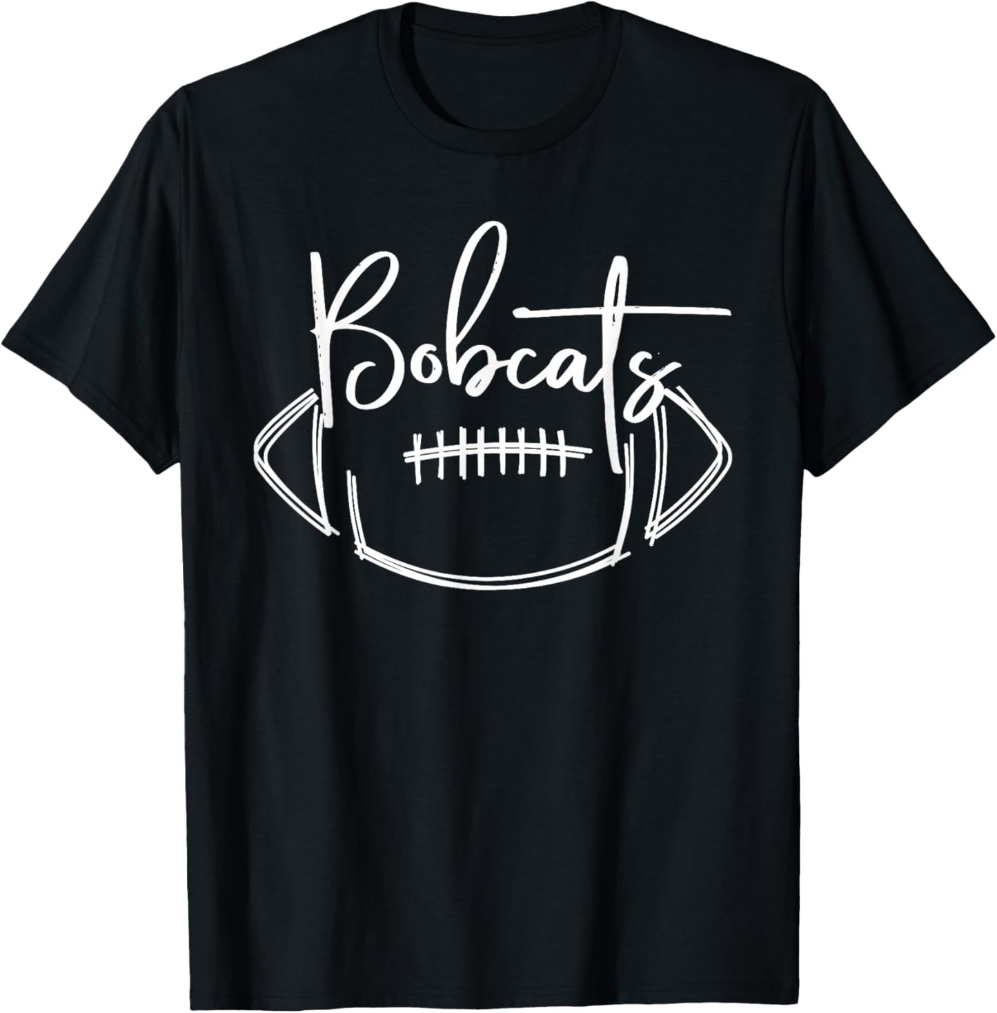 Bobcats Football Bobcat Pride School Spirit Sports Football T-Shirt - T-Shirt | Black