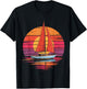 Retro Sailboat Ocean Sailing Lover Nautical Gifts Men Women T-Shirt - T-Shirt | Black