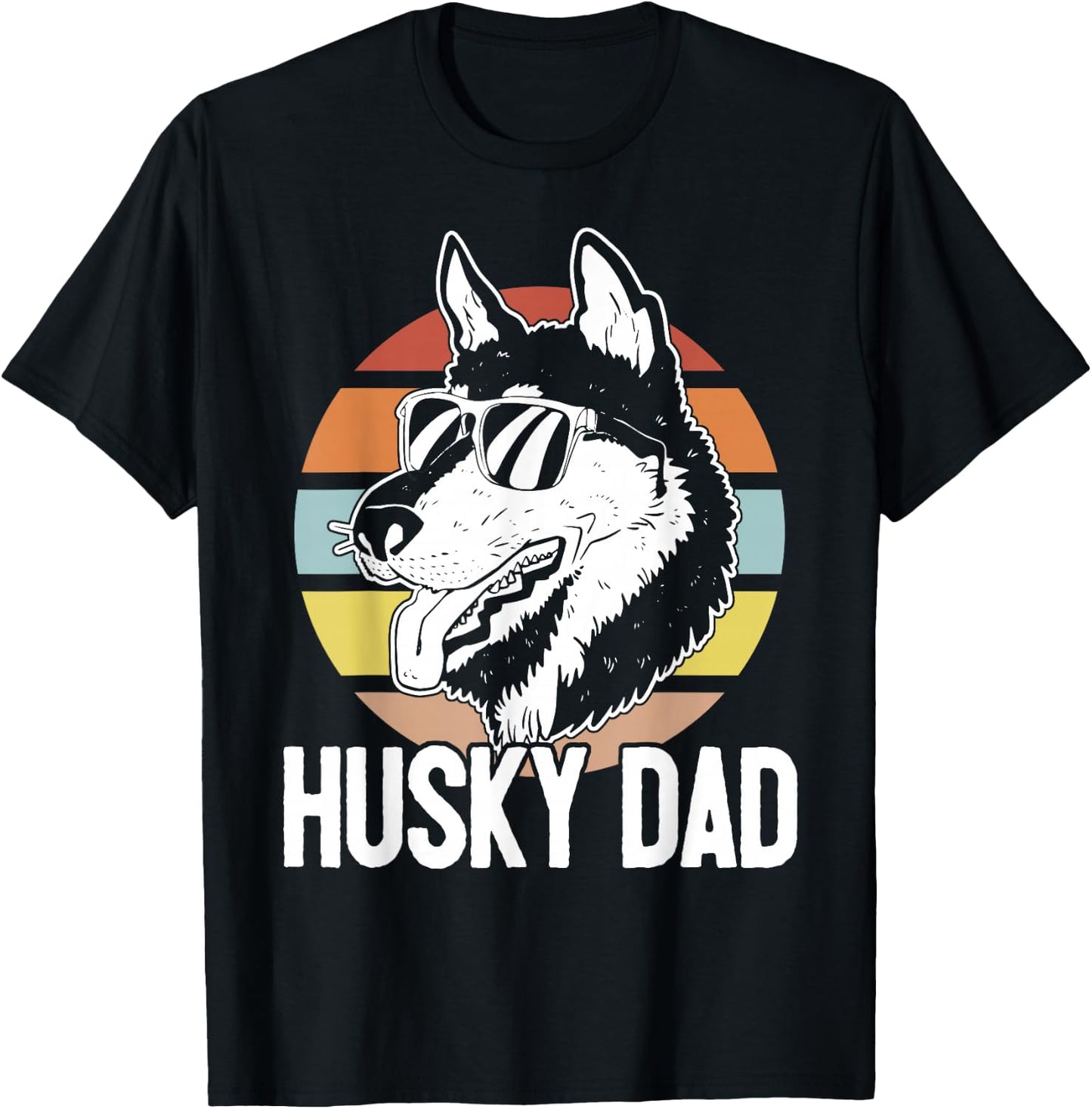 Husky Dad Huskies Sled Dog Team Husky T-Shirt - T-Shirt | Black