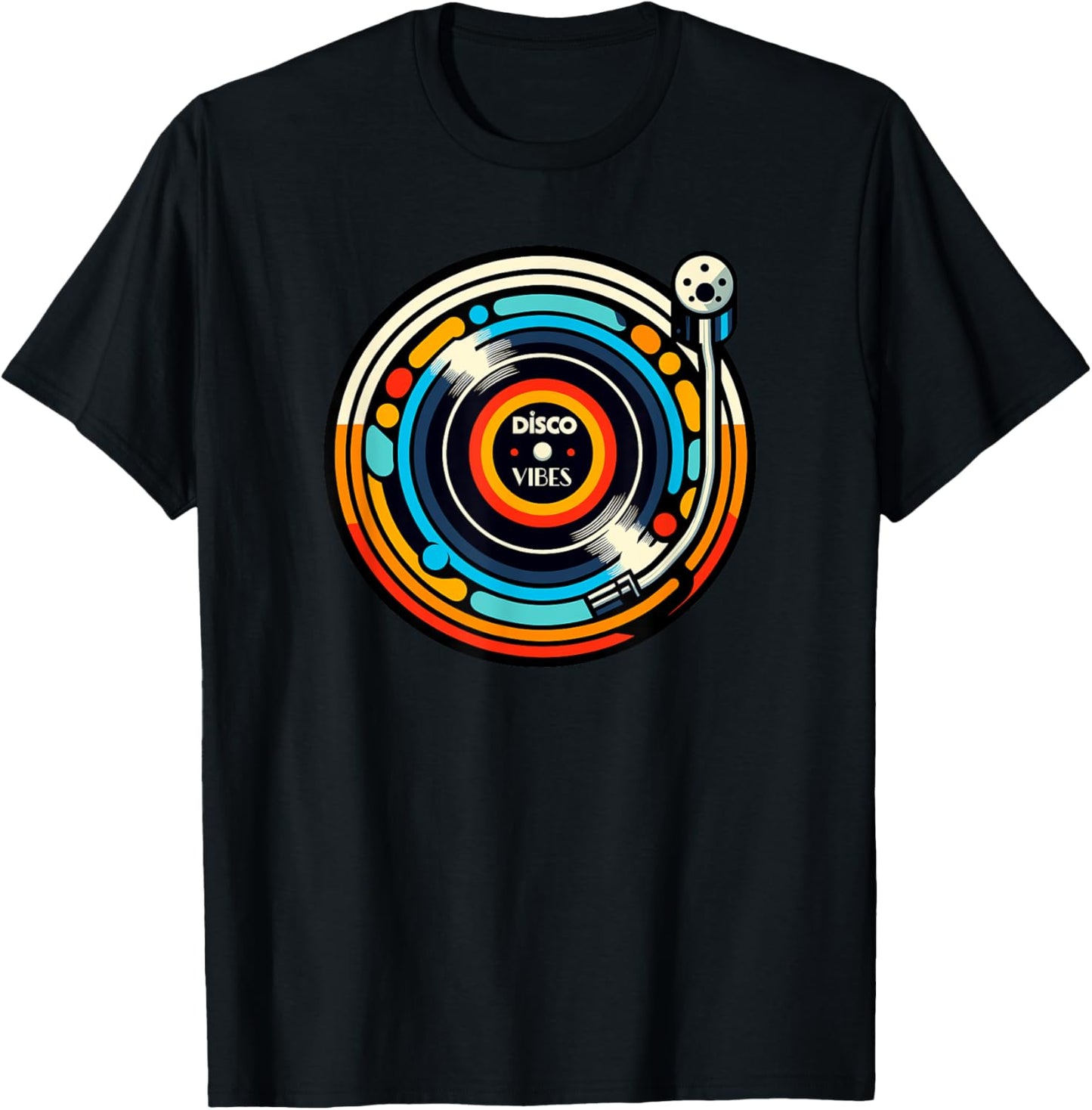 Retro Disco Vibes Turntable Enthusiast T-Shirt - T-Shirt | Black