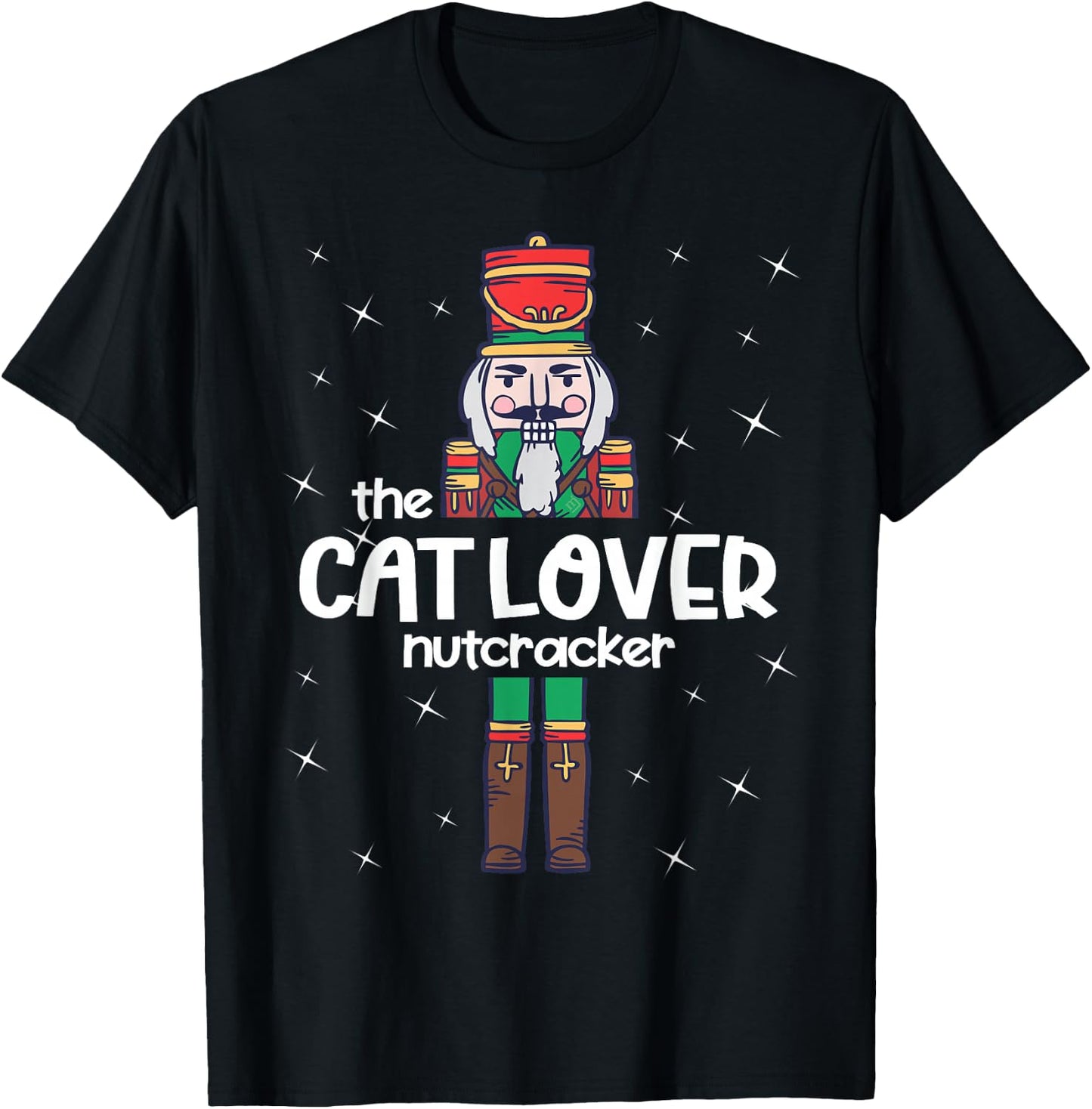 Cat Lover Nutcracker Family Matching Funny Pajama Women Kids T-Shirt - T-Shirt | Black