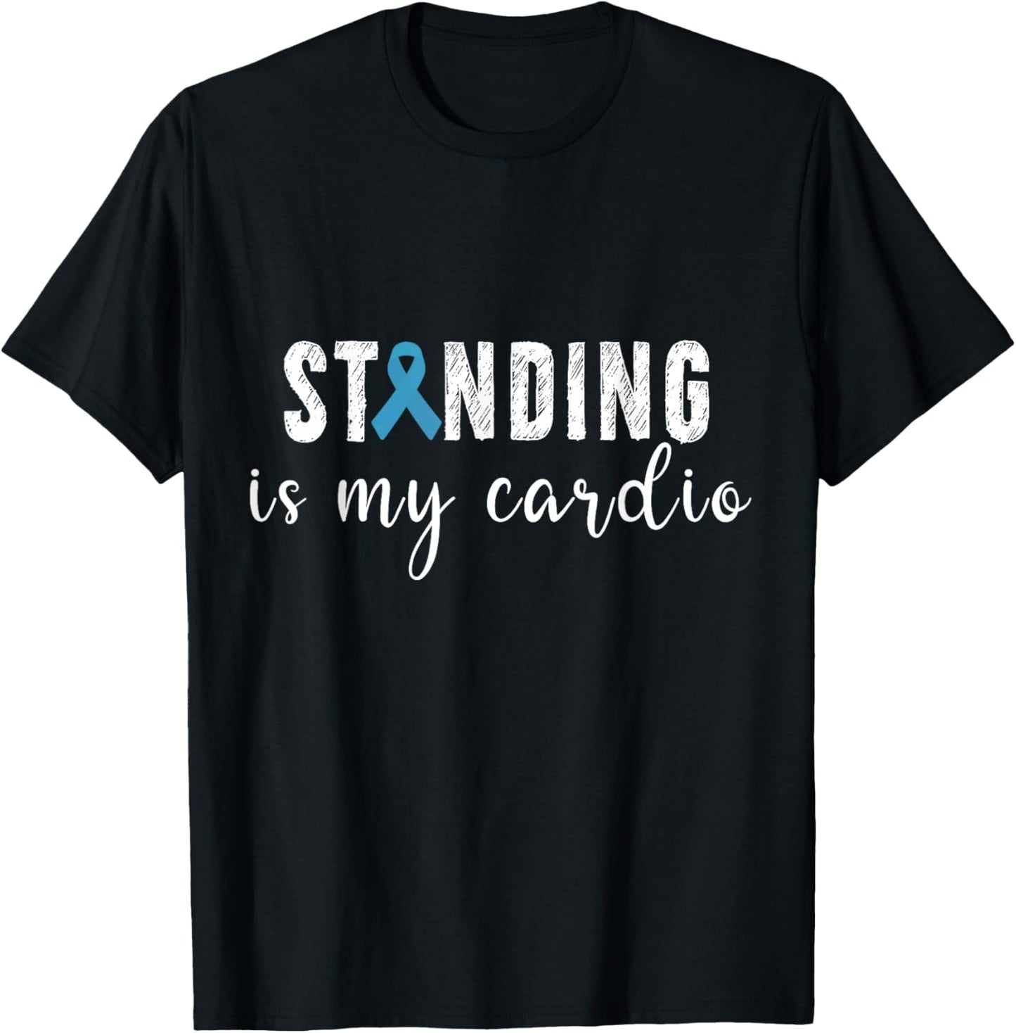 Standing Is My Cardio Salty POTS Dysautonomia Awareness T-Shirt - T-Shirt | Black