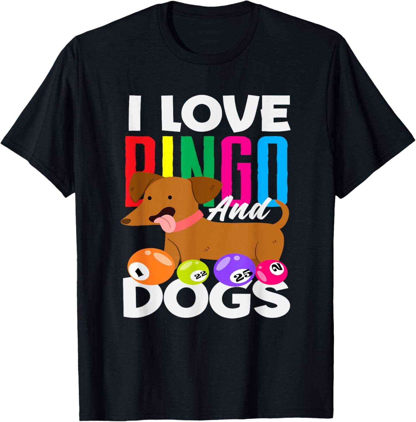 I Love Bingo And Dogs Fun Dog Lovers Bingo T-Shirt - T-Shirt | Black