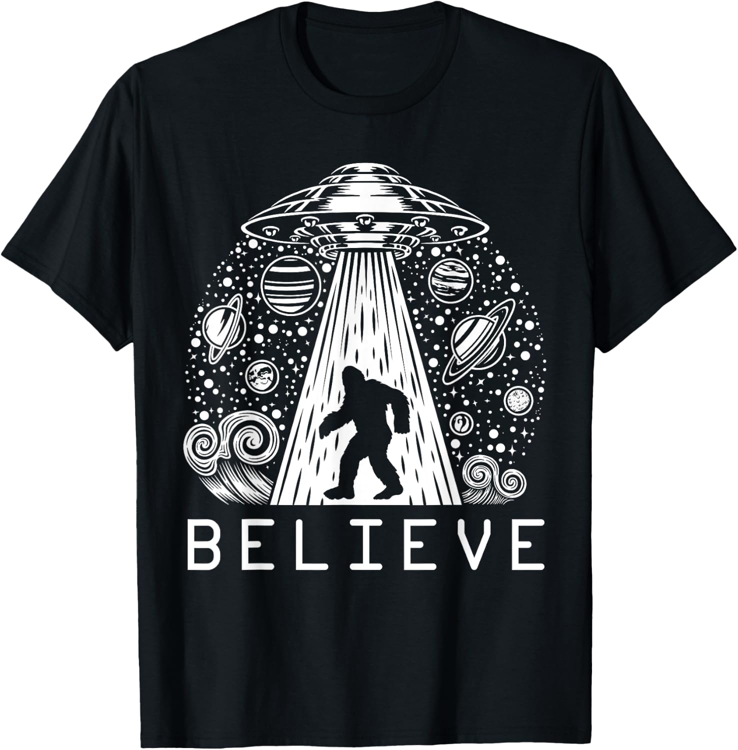 Bigfoot UFO Conspiracy Theory - Alien Physics T-Shirt - T-Shirt | Black