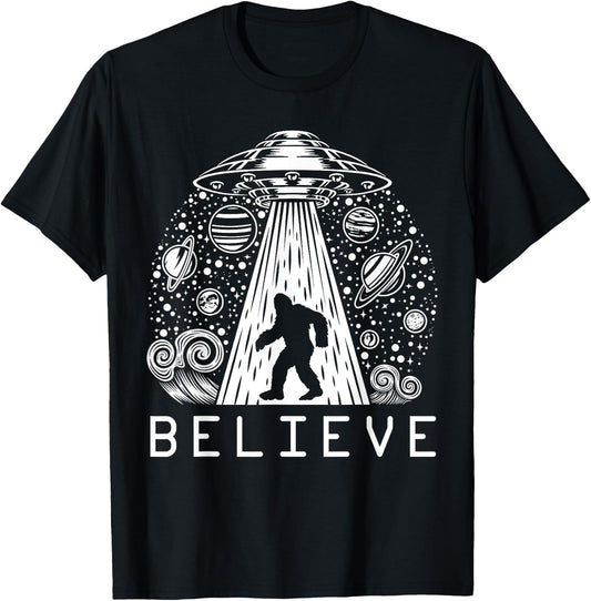 Bigfoot UFO Conspiracy Theory - Alien Physics T-Shirt - T-Shirt | Black