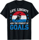 4th July Ice Hockey Life Liberty Goals Patriot Men Boys Kids T-Shirt - T-Shirt | Black