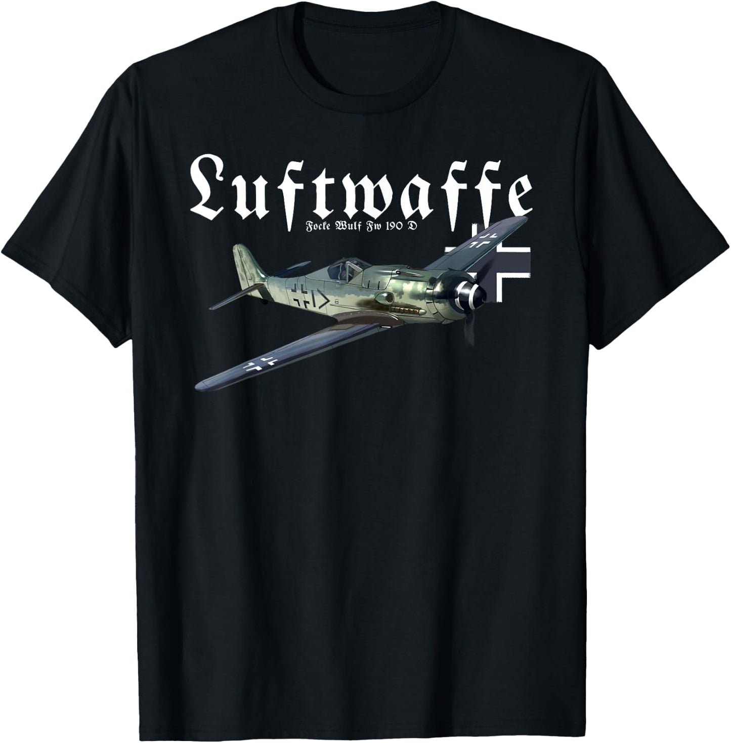German Warbird I Focke-Wulf FW 190 I WW2 Airplanes T-Shirt - T-Shirt | Black
