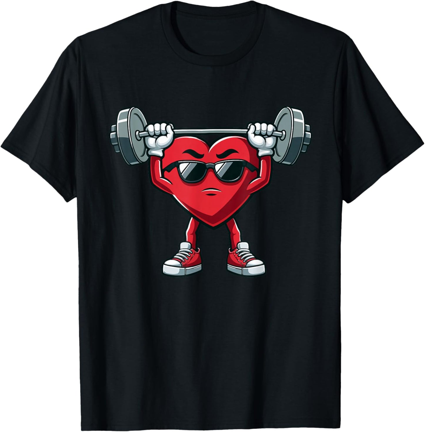 Healthy Heart Heart Disease Awareness Weightlifting Funny T-Shirt - T-Shirt | Black