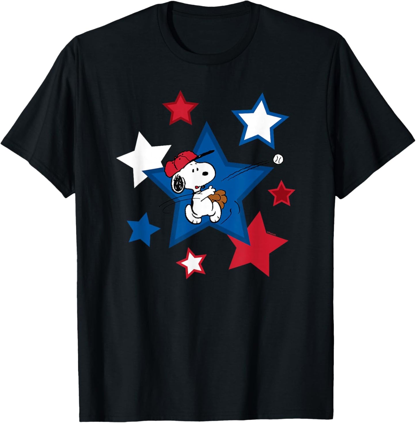Peanuts Snoopy Baseball Stars T-Shirt - T-Shirt | Black