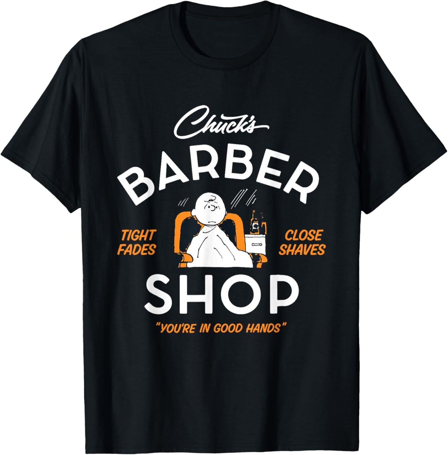 Peanuts Charlie Brown Chucks Barber Shop T-Shirt - T-Shirt | Black
