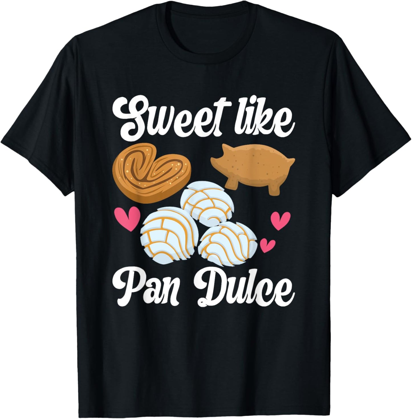 Sweet Pan Dulce Conchas Latina Mexican Mujer Concha Pastry T-Shirt - T-Shirt | Black