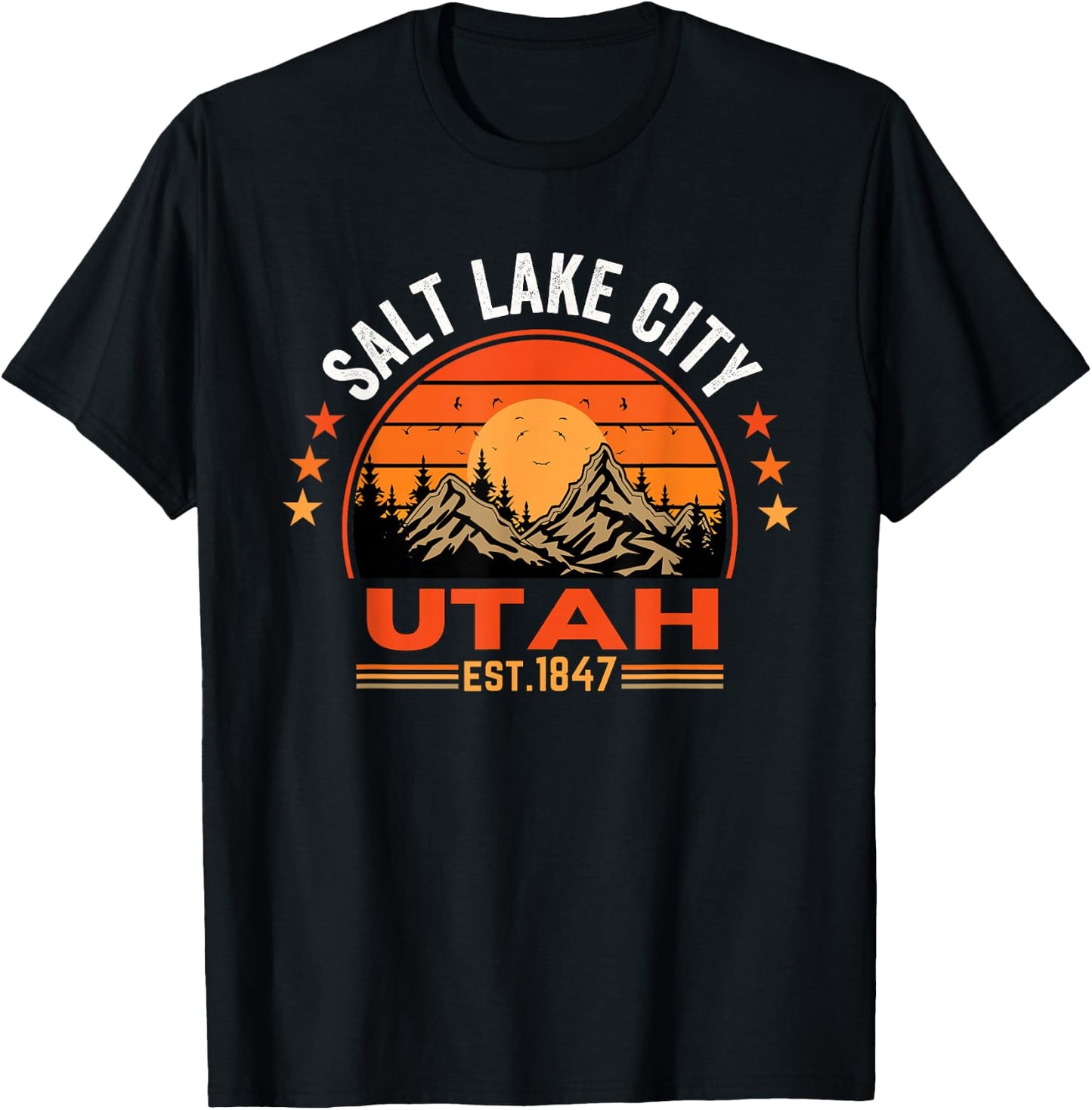 Salt Lake City Utah UT Vintage T-Shirt - T-Shirt | Black