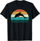 Retro Dolphin - Cool Sunset Aquatic Mammals Lovers Sea Gift T-Shirt - T-Shirt | Black