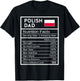 Polish Dad Nutrition Facts National Pride Gift Dad T-Shirt - T-Shirt | Black