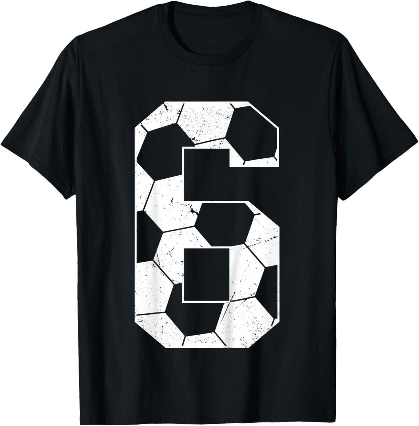 Kids 6th Birthday Boy Soccer Player Football 6 Years Old T-Shirt - T-Shirt | Black