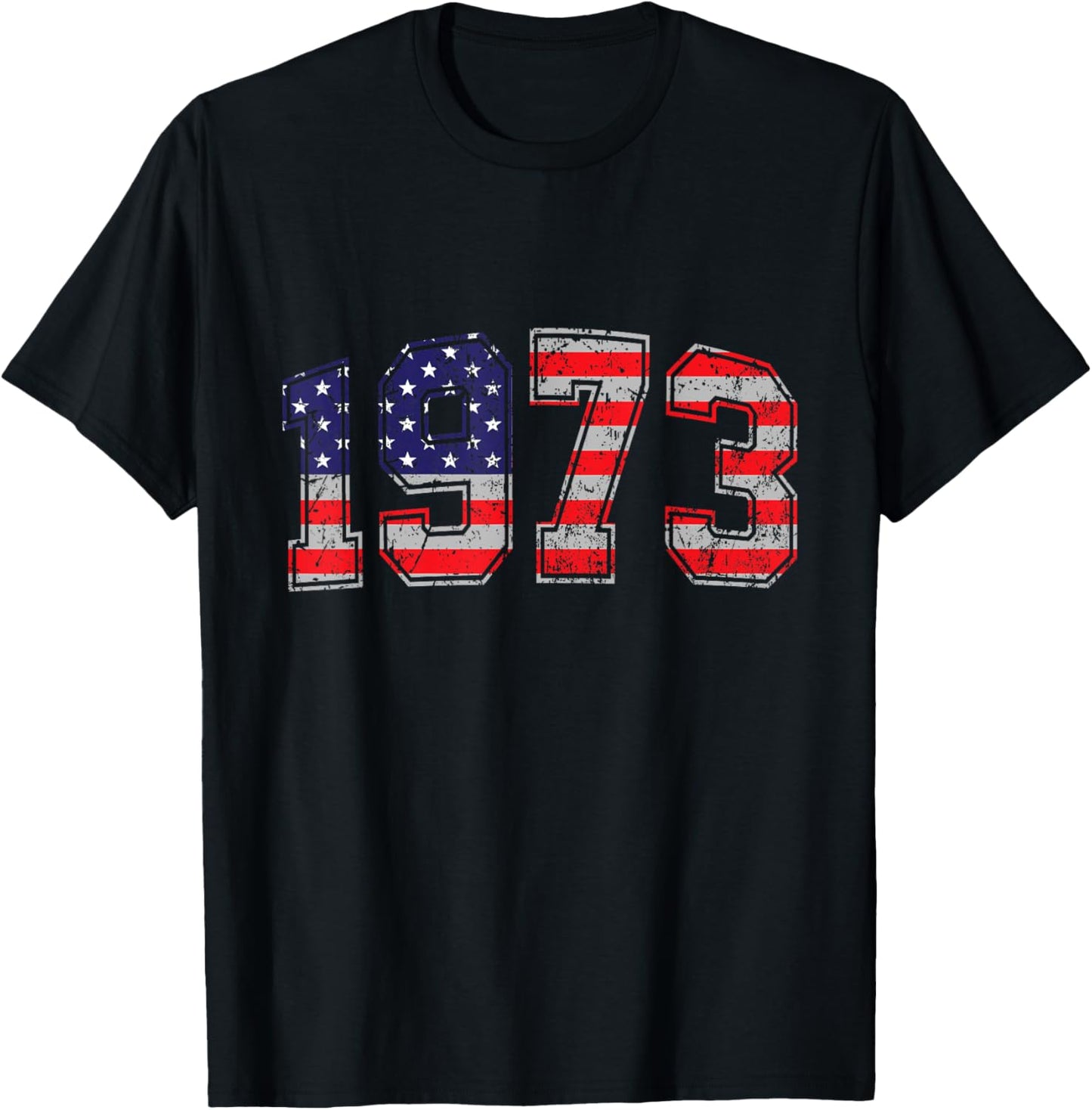 Vintage 1973 51 Years Old American Flag 4th Of July Retro Men T-Shirt - T-Shirt | Black