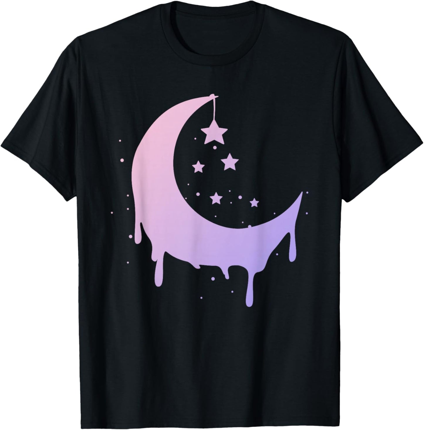 Pastel Moon Goth Vaporwave T-Shirt - T-Shirt | Black