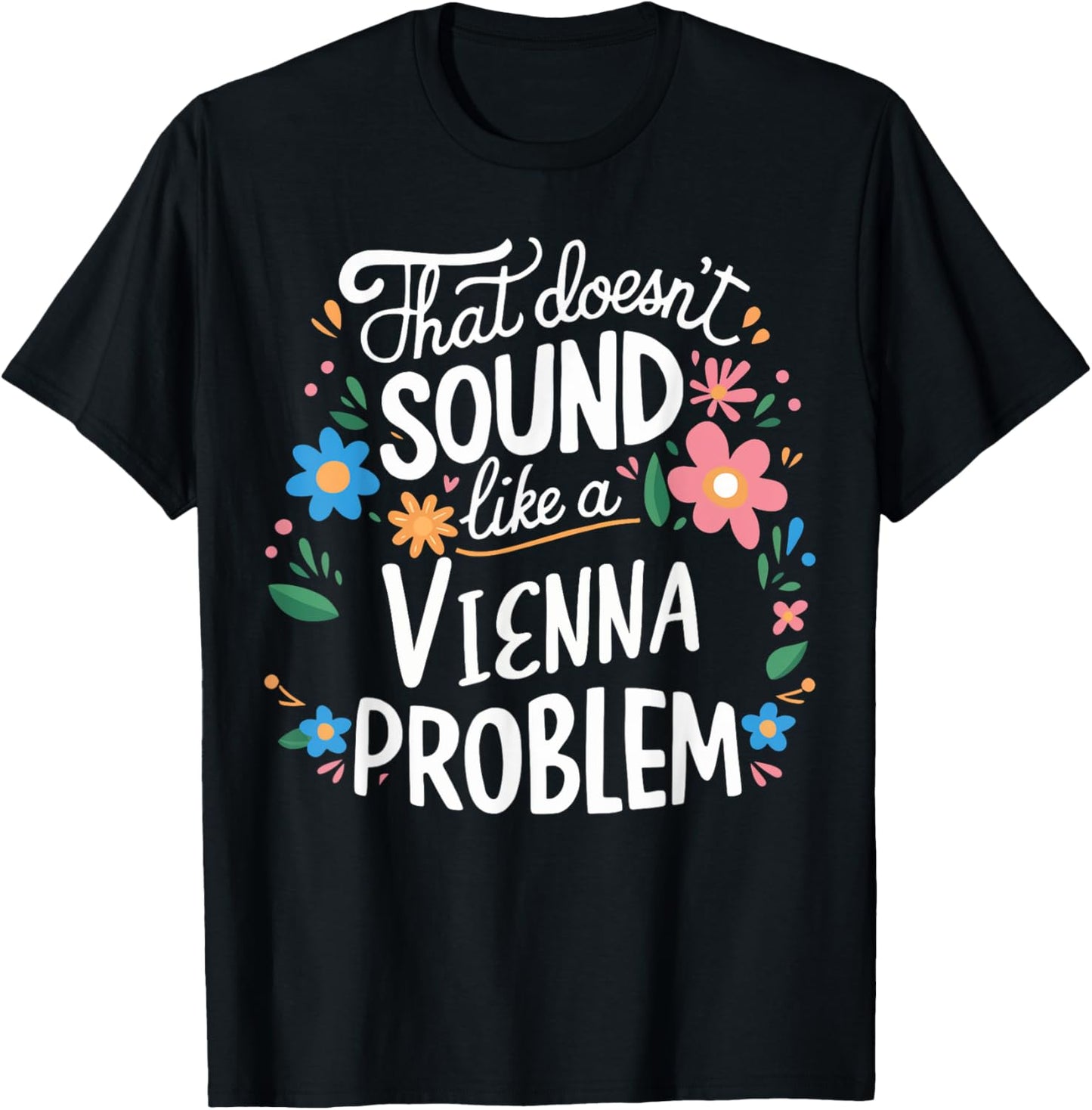 Vienna Personalized Cute Girls Vienna Name T-Shirt - T-Shirt | Black