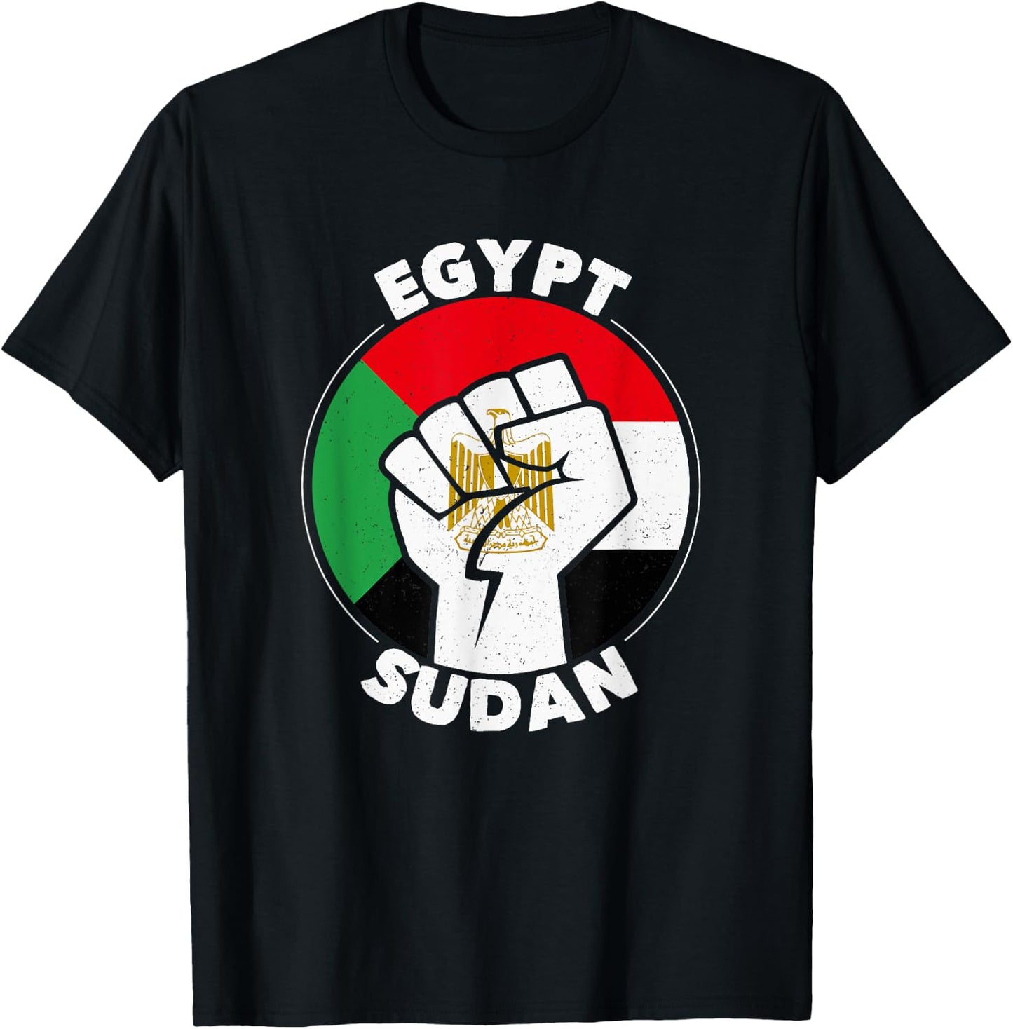 Egypt Sudan Proud Egyptian & Sudanese Countries Flag T-Shirt - T-Shirt | Black