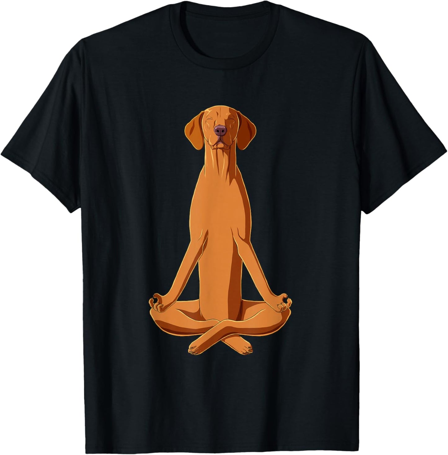 Funny Yoga Dog Hungarian Vizsla T-Shirt - T-Shirt | Black