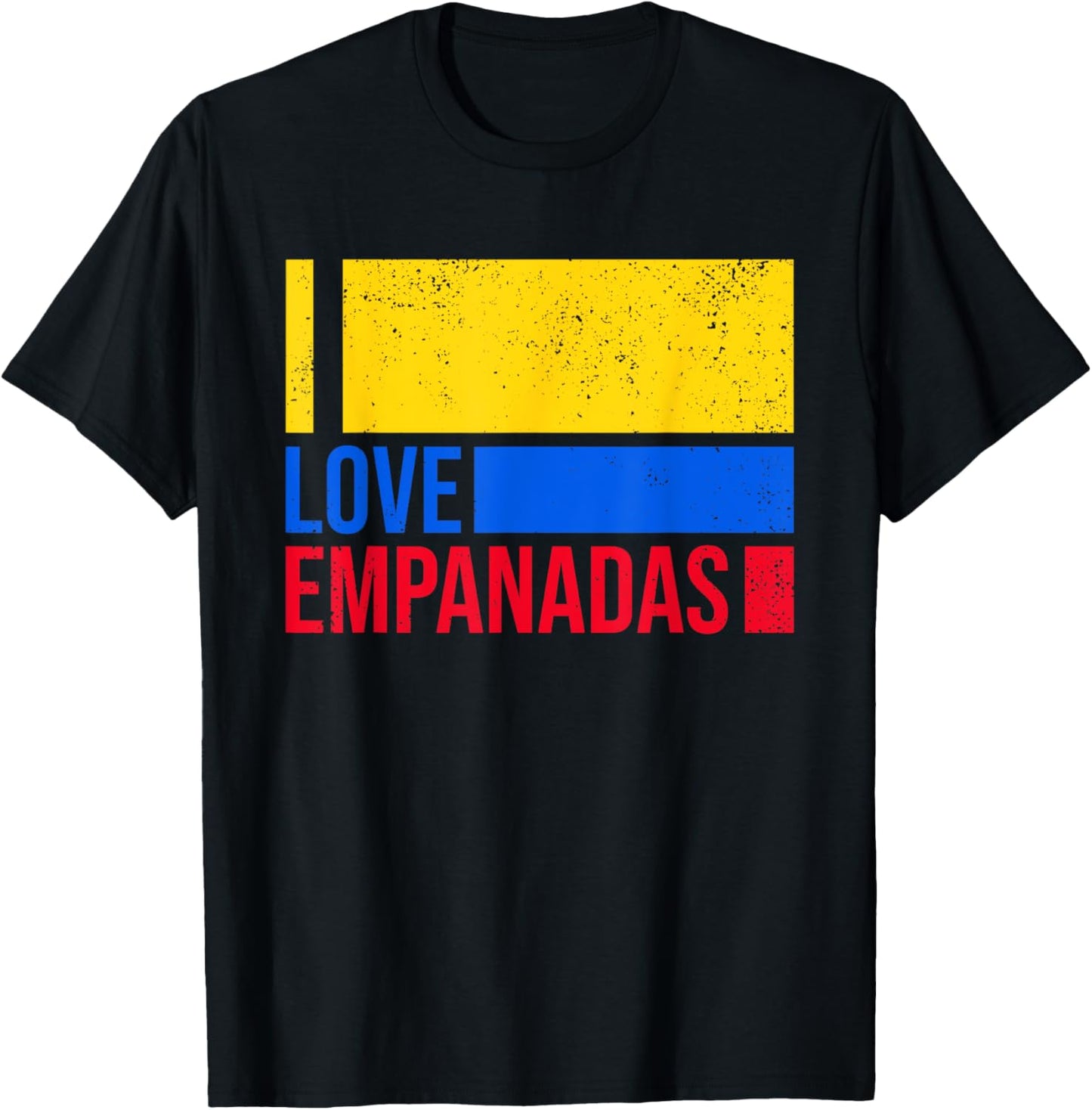 I Love Empanadas Colombia Flag Vintage Colombian Empanadas T-Shirt - T-Shirt | Black