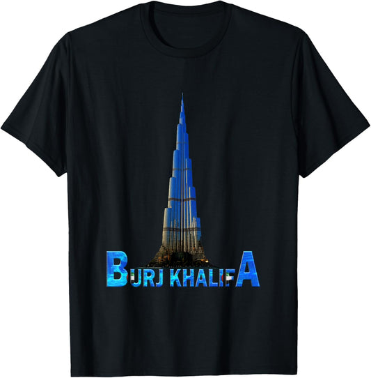 Burj Khalifa Dubai Tallest Building United Arab Emirates UAE T-Shirt - T-Shirt | Black