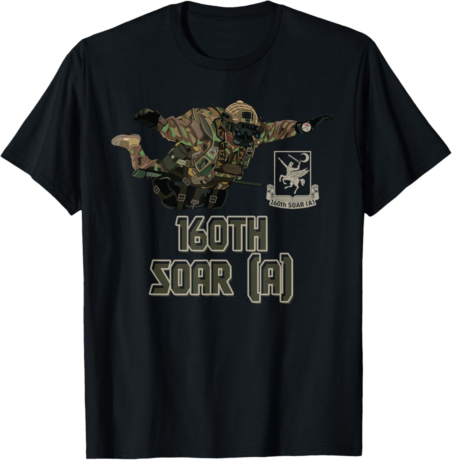 160th SOAR Special Force Airborne US Night Stalkers Army T-Shirt - T-Shirt | Black
