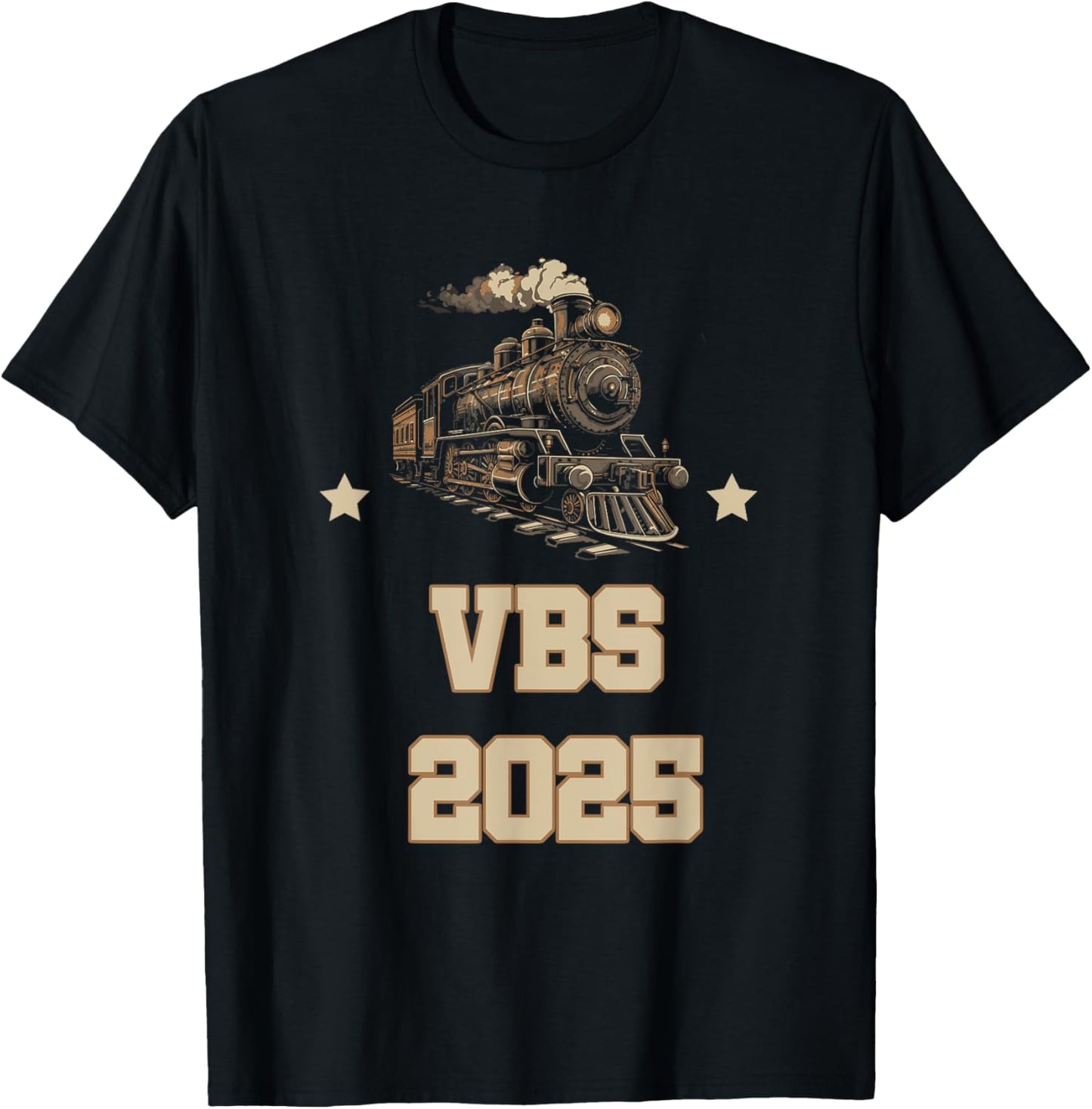 Trains at VBS 2025 Vacation Bible School Railroad VBS Team T-Shirt - T-Shirt | Black