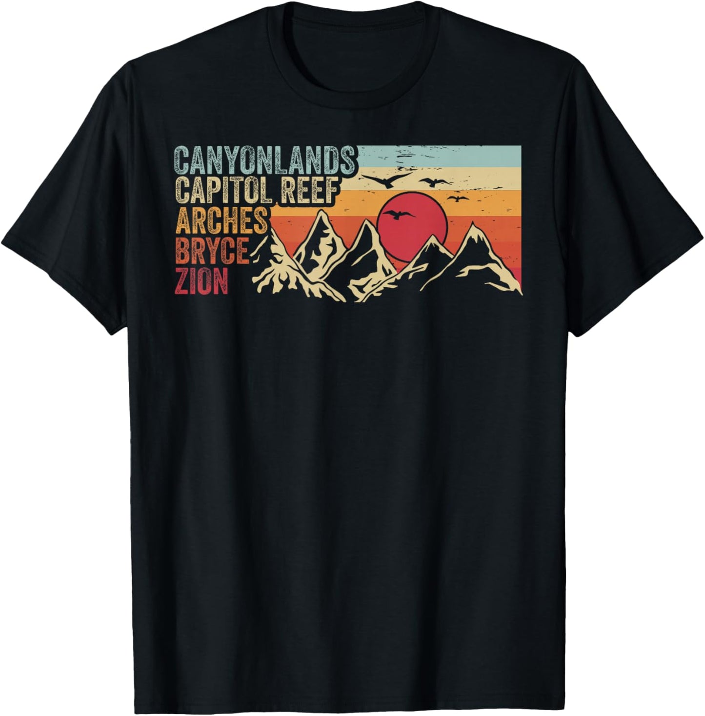 Vintage Utah Souvenir Big 5 Utah Mighty Five National Park T-Shirt - T-Shirt | Black