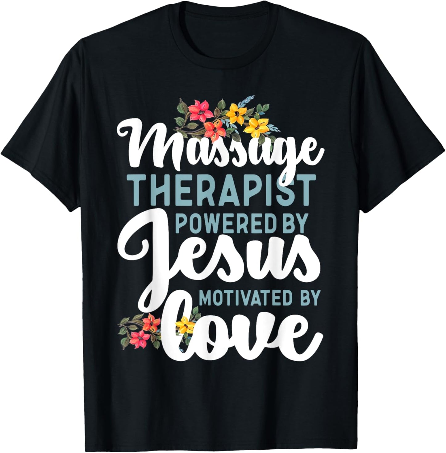 Licensed Massage Therapist Therapy Jesus Faith Massage T-Shirt - T-Shirt | Black