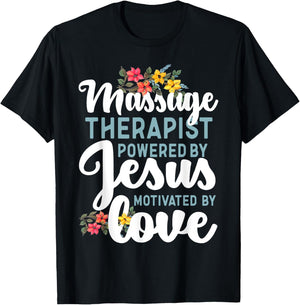 Licensed Massage Therapist Therapy Jesus Faith Massage T-Shirt - T-Shirt | Black