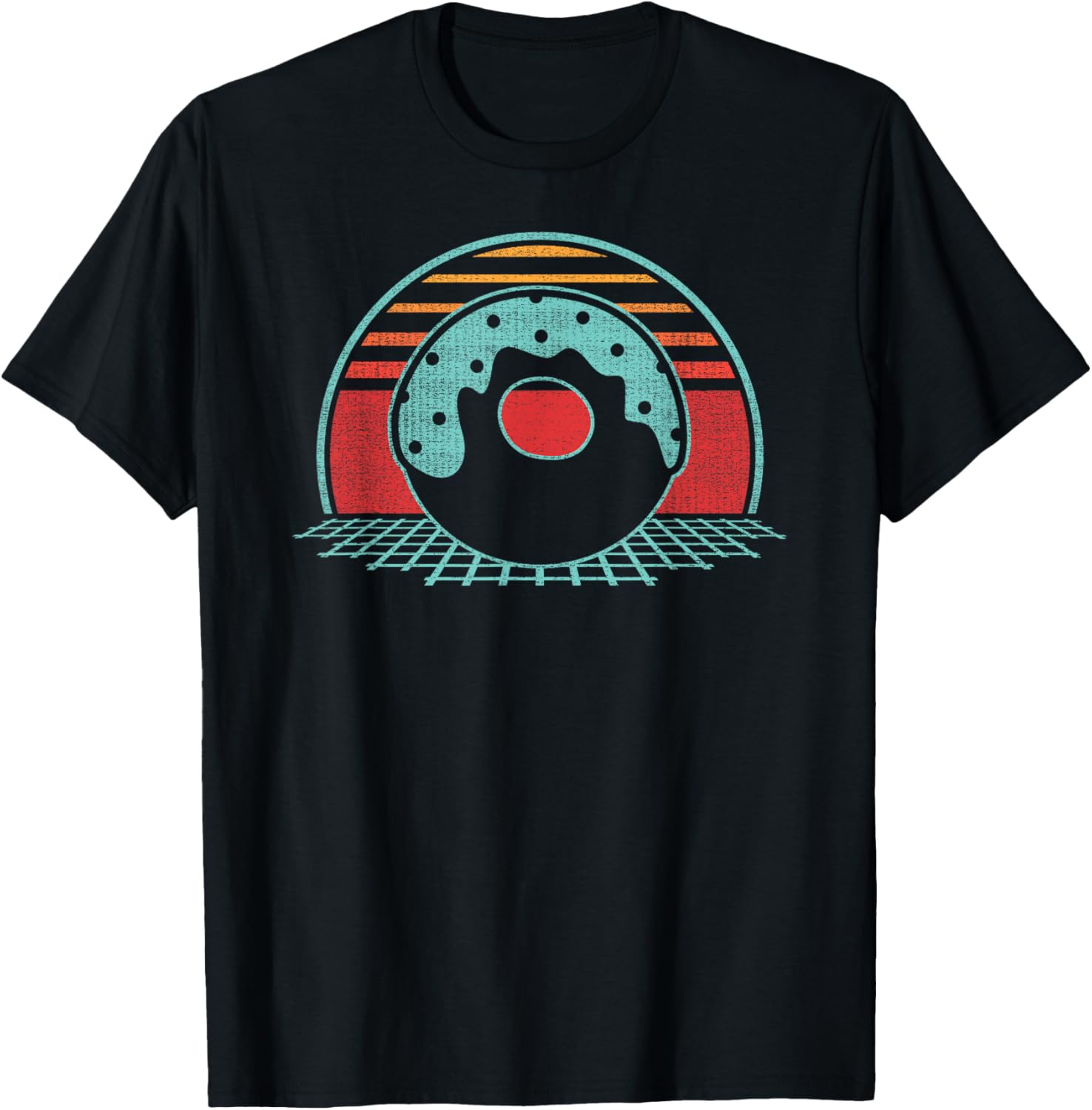 Donut Retro Doughnut Vintage 80s Style Gift T-Shirt - T-Shirt | Black