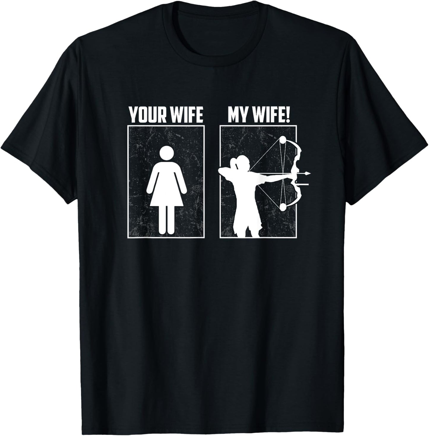 My Archery Wife - Bow Hunting Girl Archer Couple Funny Gift T-Shirt - T-Shirt | Black