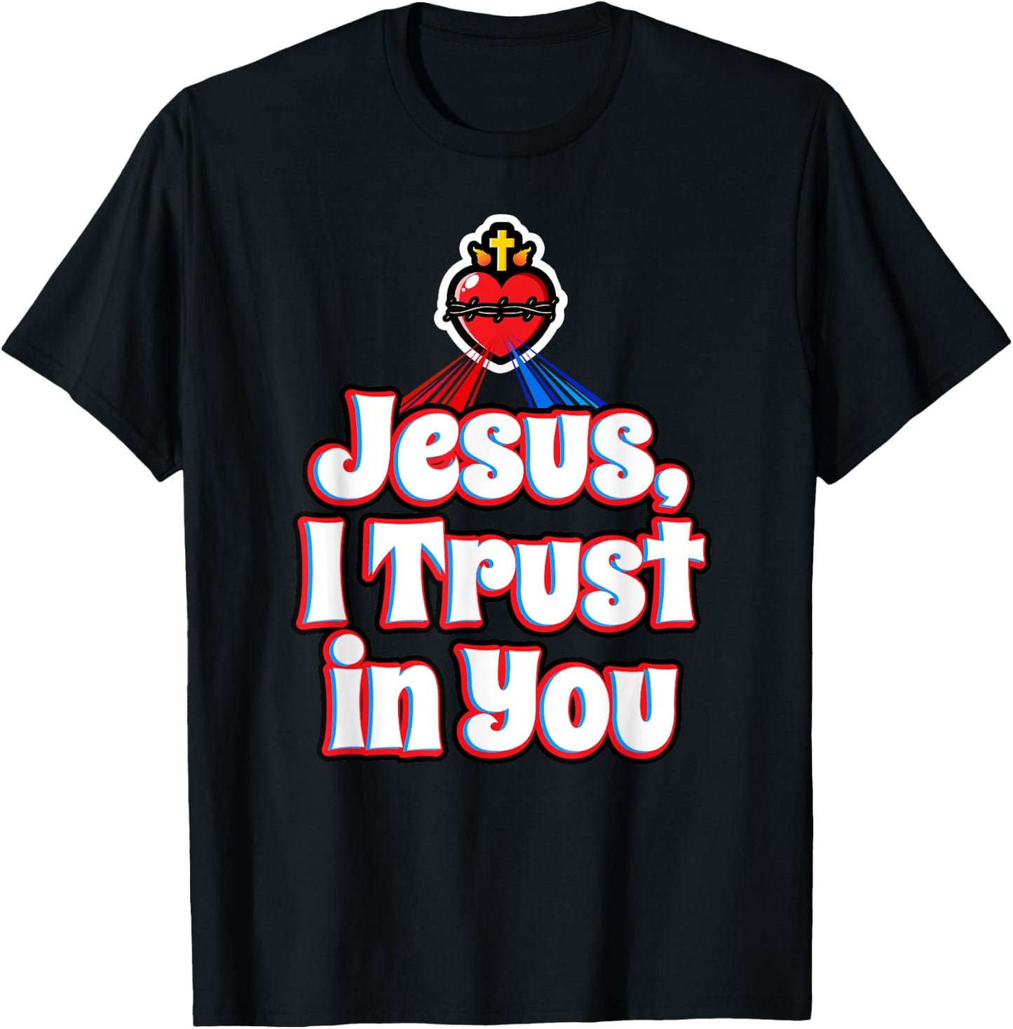 Divine Mercy for Kids Jesus I Trust in You Sacred Heart Cute T-Shirt - T-Shirt | Black