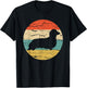 Dachshund Long Haired Dog Vintage Mom Dad Retro Men Women Girls Kids T-Shirt - T-Shirt | Black