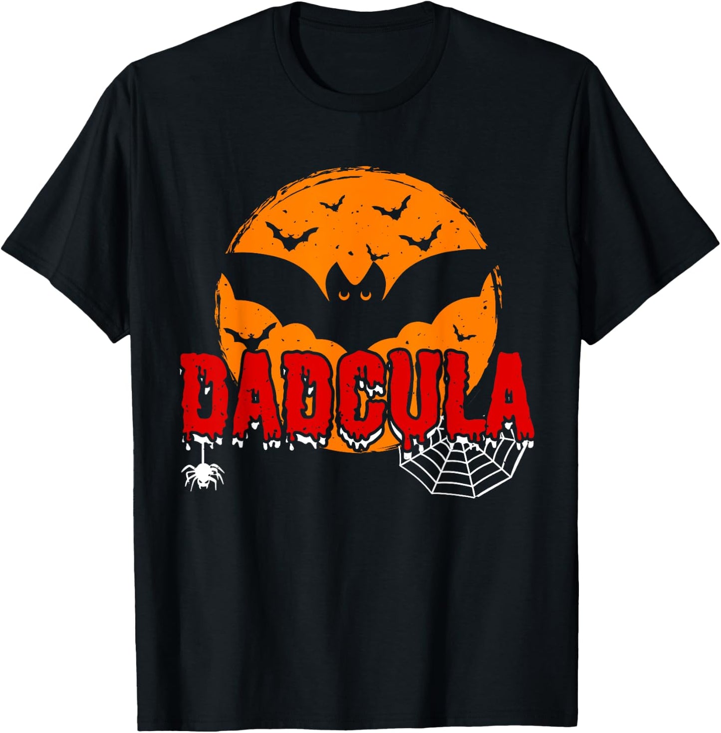 Dadcula Vampire Dad Vampire Costume Halloween Dracula Dad T-Shirt - T-Shirt | Black