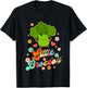 Kids Cute Broccoli Baby Shower Vegetable Vegan Little Broccoli T-Shirt - T-Shirt | Black