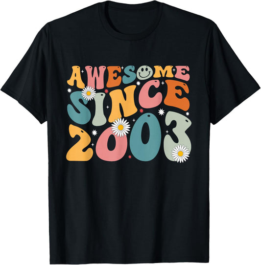 Awesome Since 2003 22nd Birthday Retro Gifts Born in 2003 T-Shirt - T-Shirt | Black