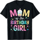 Mom Of The Birthday Girl Bubble Boba Tea Party Family T-Shirt - T-Shirt | Black